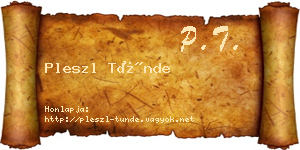Pleszl Tünde névjegykártya